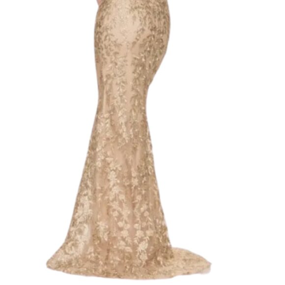 NWT Montage by Mon Cheri M856 Embroidered Mother of the Bride Dress Gold Size 10 - Picture 4 of 6